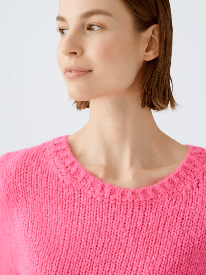 Oui Knitwear Oui Jumper With Wool And Mohair In Pink 89198 Col 3374 izzi-of-baslow