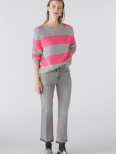 Oui Knitwear Oui Striped Jumper With Wool And Mohair 89199 Col 0933 izzi-of-baslow