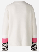 Oui Knitwear Oui Viscose Blend Jumper In Light Stone And Pink 89584 Col 0713 izzi-of-baslow