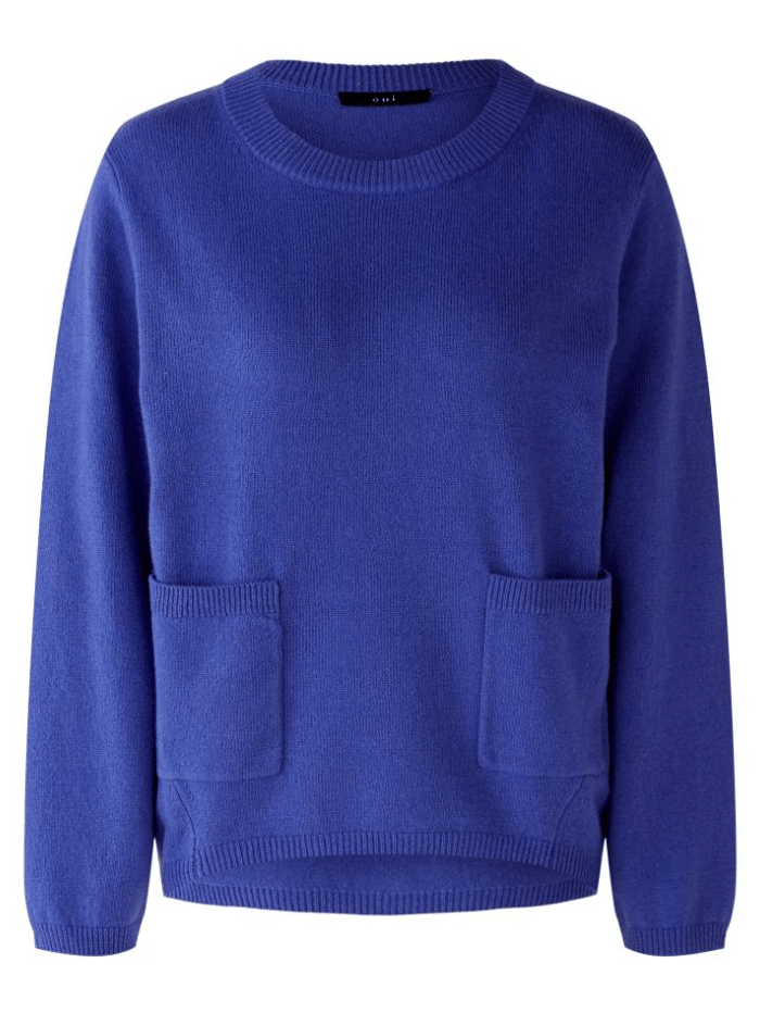 Oui-Blue-Wool-Blend-Jumper 79631 Col 3394 izzi-of-baslow