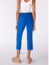 Oui Trousers Oui Cropped Capri Stretch Cotton Trouser in Azure Blue 78878 5428 izzi-of-baslow