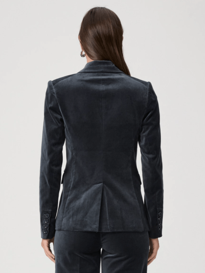 Paige Coats and Jackets Paige MALBEC Blue Velvet Double Breasted Blazer 8253J27-B849 izzi-of-baslow