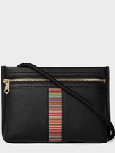 Paul Smith Handbags One Size Paul Smith Black Leather Signature Stripe Musette Bag M1A-7248-BMULTI.79 izzi-of-baslow