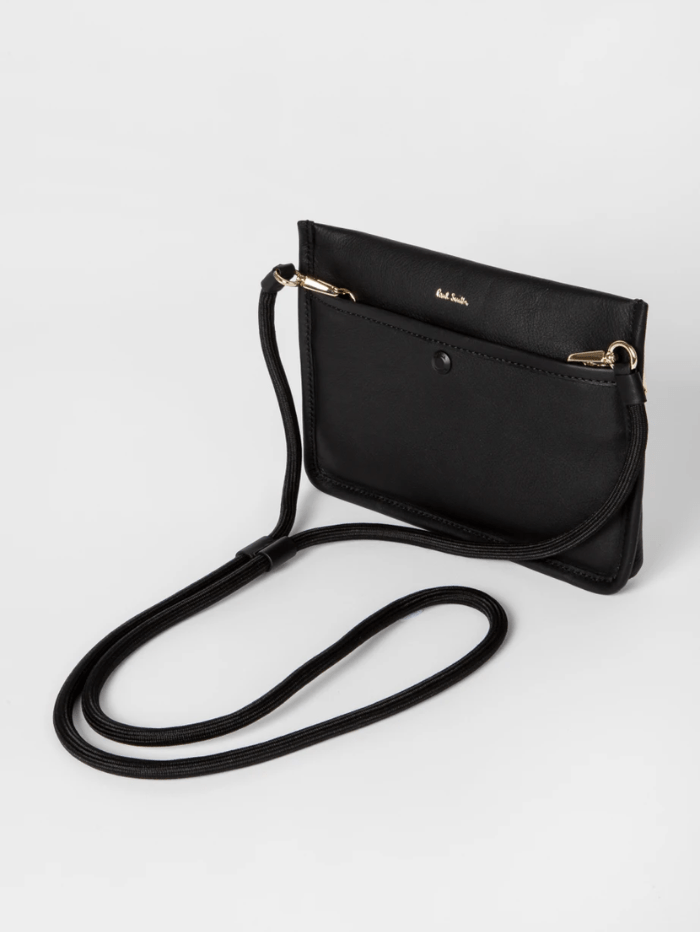 Paul Smith Handbags One Size Paul Smith Black Leather Signature Stripe Musette Bag M1A-7248-BMULTI.79 izzi-of-baslow