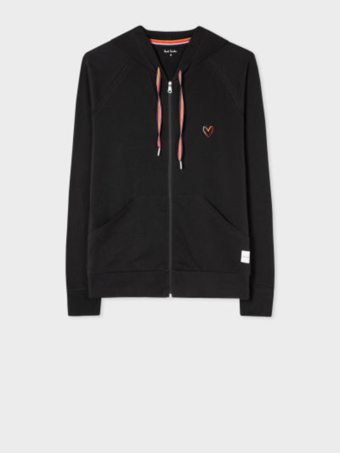 Paul Smith Black Jersey Swirl Heart Hoodie W1A-796J-AU926-79 izzi-of-baslow