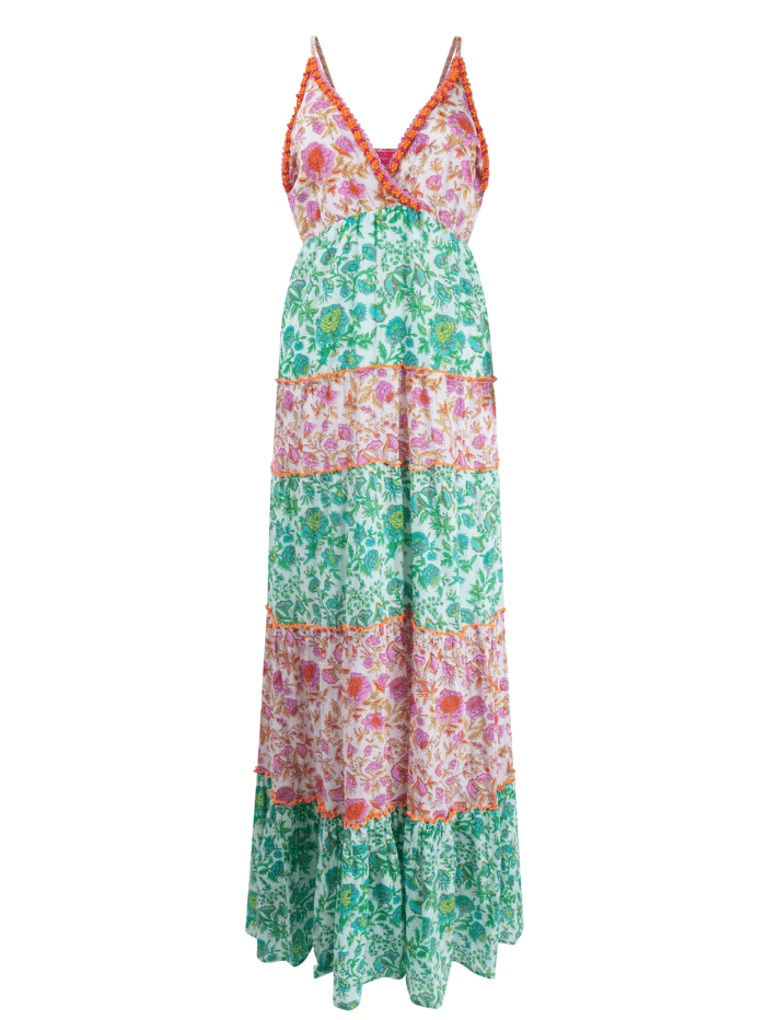 Place-Du-Soleil-Tiered-Maxi-Dress-In-Green-and-Rosa-Flowers-S24 436 izzi-of-baslow