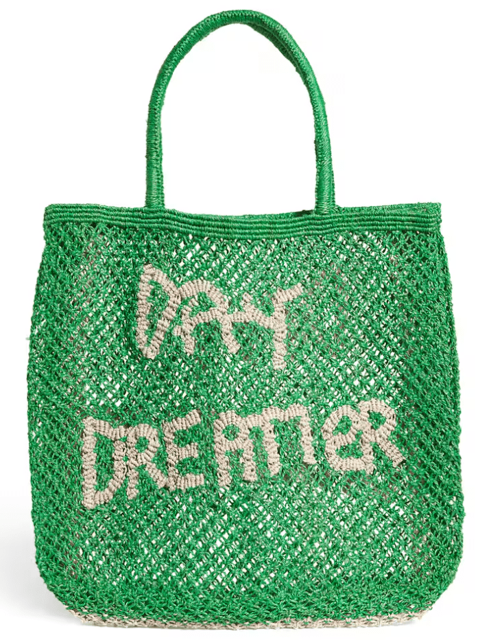 The Jacksons Accessories Large The Jacksons London DAY DREAMER Large Jute Bag In Green With Natural izzi-of-baslow