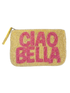 The Jacksons Accessories One Size The Jacksons London CIAO BELLA Beaded Clutch Bag Gold With Pink izzi-of-baslow