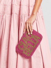 The Jacksons Accessories One Size The Jacksons London CIAO BELLA Beaded Clutch Bag Pink With Gold izzi-of-baslow