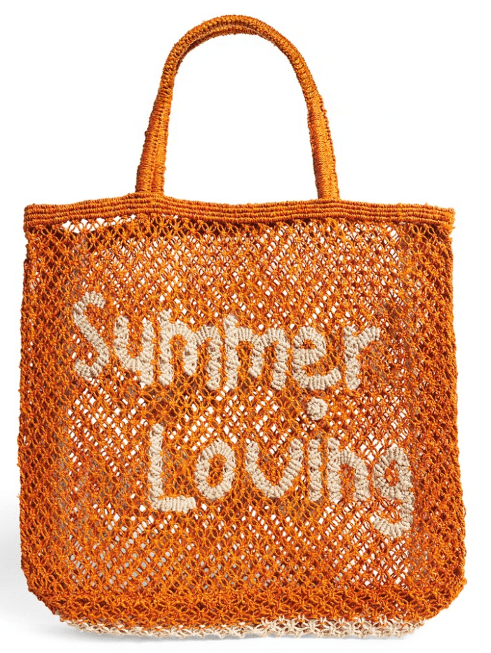 The Jacksons Accessories One Size The Jacksons London SUMMER LOVING Large Jute Bag In Tango and Natural izzi-of-baslow