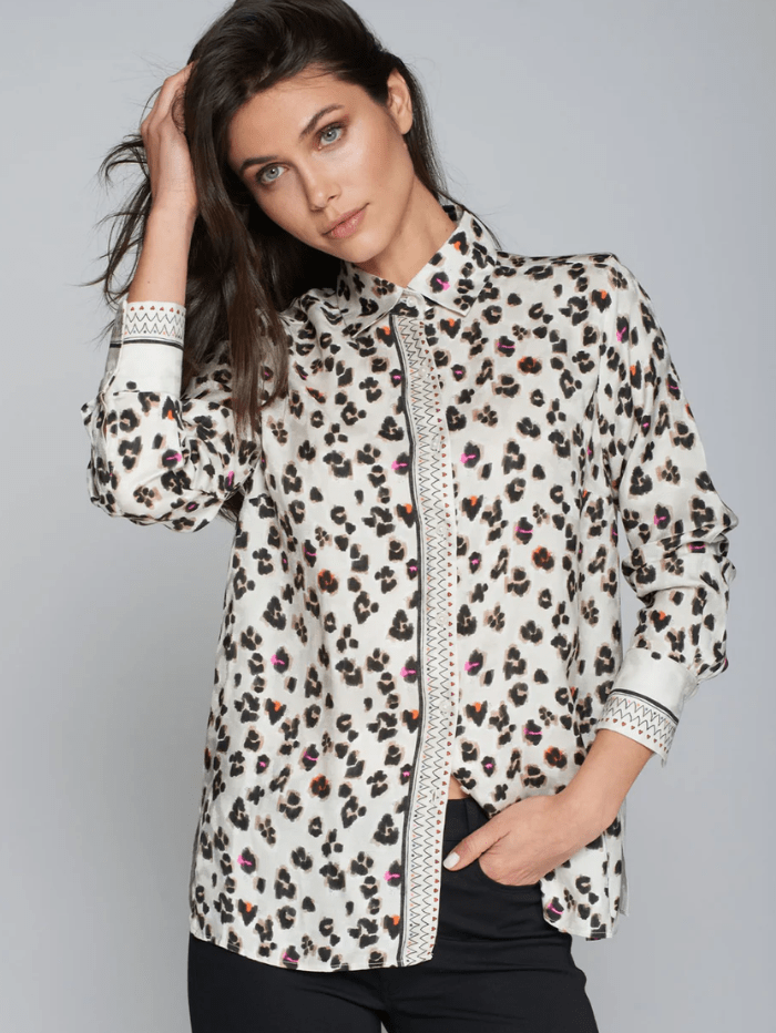 Vilagallo Tops Vilagallo MARIELA Animal Print Patterned Back Shirt 31908 izzi-of-baslow