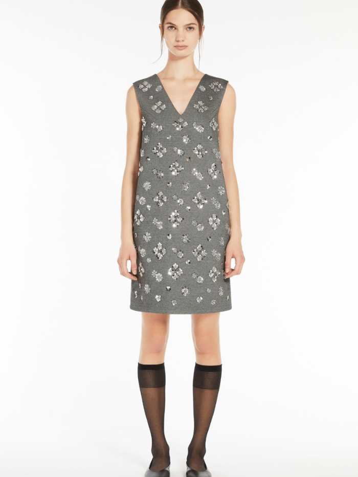 Weekend By Max Mara Dresses Weekend By Max Mara HOT Grey Sequinned Jersey Mini Dress 2515621081 Col 002 izzi-of-baslow