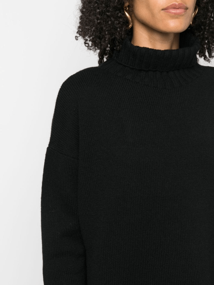 Weekend By Max Mara Knitwear Weekend By Max Mara BORGIA Wool High Neck Jumper In Black 24253660826 Col 009 izzi-of-baslow