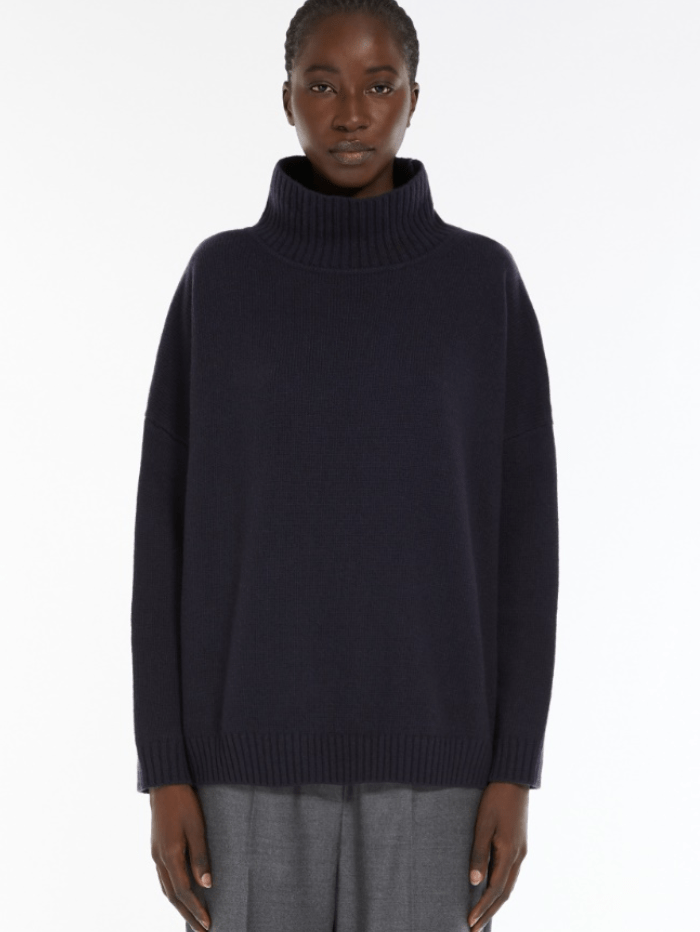 Weekend By Max Mara Knitwear Weekend By Max Mara BORGIA Wool High Neck Jumper In Navy 24253660826 Col 008 izzi-of-baslow