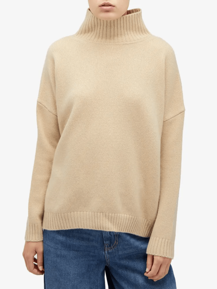 Weekend By Max Mara Knitwear Weekend By Max Mara BORGIA Wool High Neck Jumper In Sand 24253660826 Col 004 izzi-of-baslow