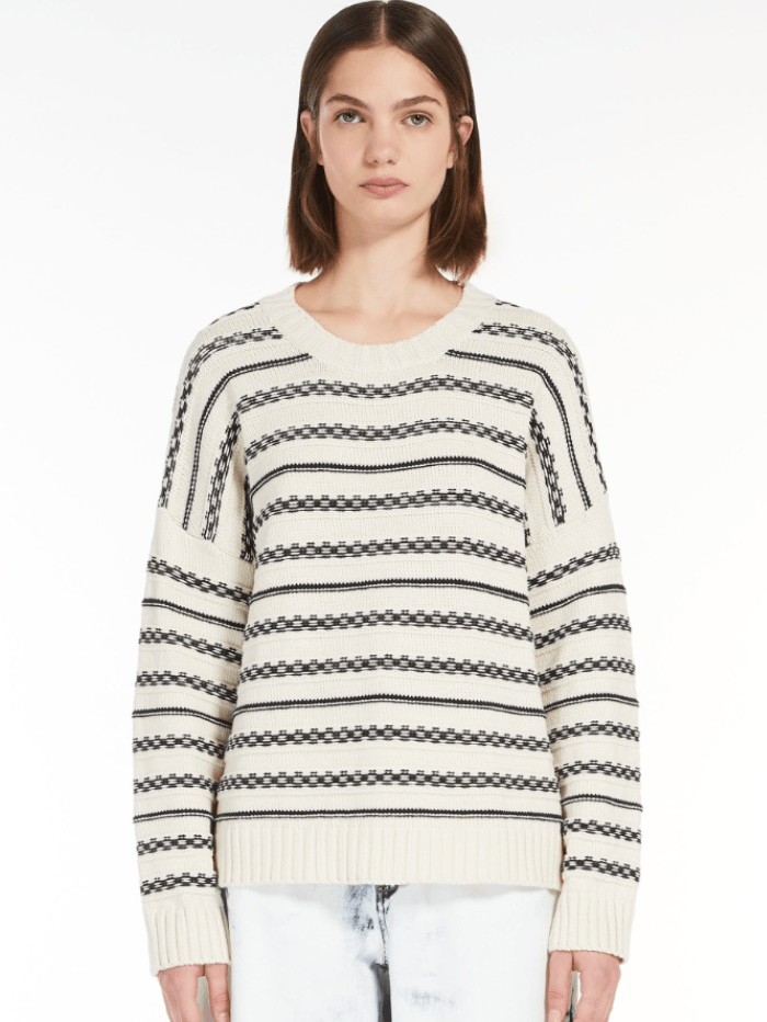 Weekend By Max Mara Knitwear Weekend By Max Mara FOSTER Striped Cotton Yarn Jumper 24253661516 Col 015 izzi-of-baslow