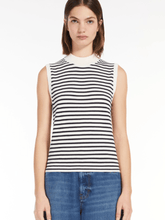 Weekend By Max Mara Knitwear Weekend By Max Mara NAZIONE Striped Stretch Viscose Top 24253660716 Col 010 izzi-of-baslow