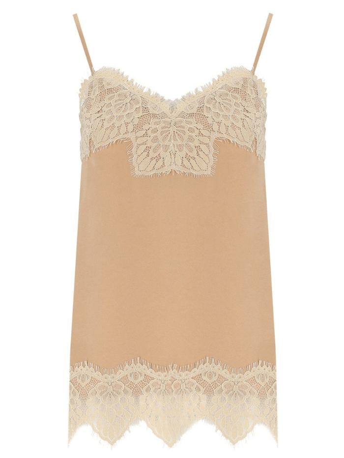 Weekend By Max Mara Tops S Weekend By Max Mara NITRA Nude Camisole Top With Lace 24251660316 Col 001 izzi-of-baslow