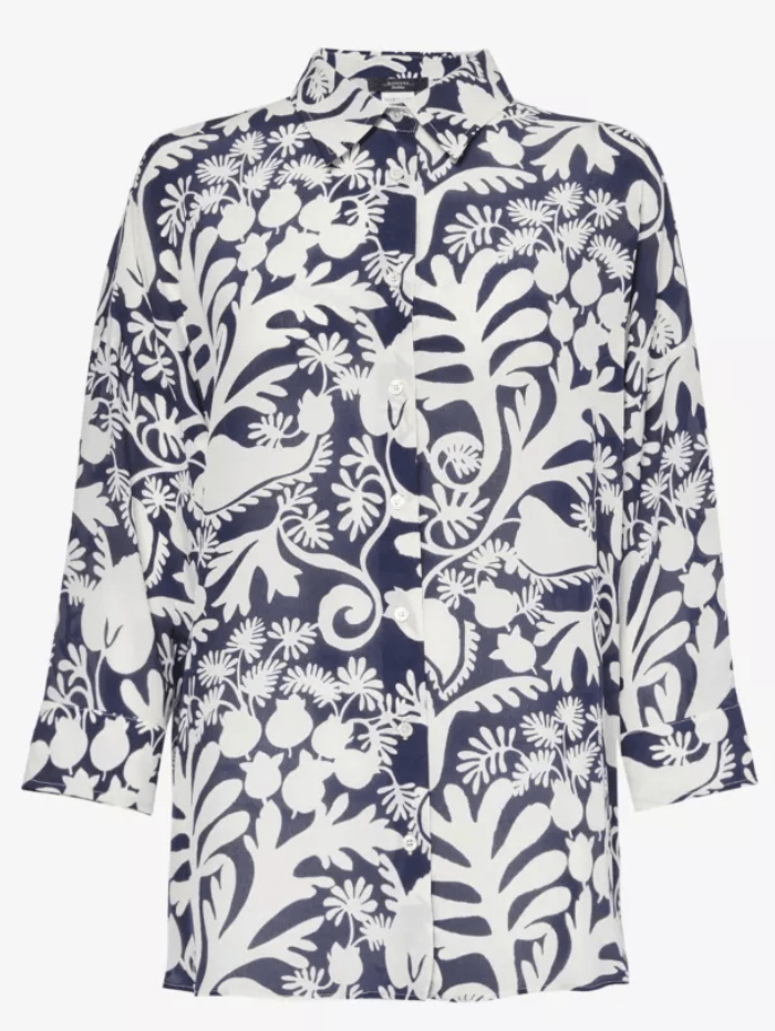 Weekend By Max Mara Tops UK 10 Weekend By Max Mara PEANA Botanical Print Silk Shirt 24251160516 Col 008 izzi-of-baslow