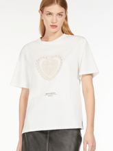 Weekend By Max Mara Tops Weekend By Max Mara BARBANO Cotton T Shirt With Crotchet Heart 24259760416 Col 002 izzi-of-baslow