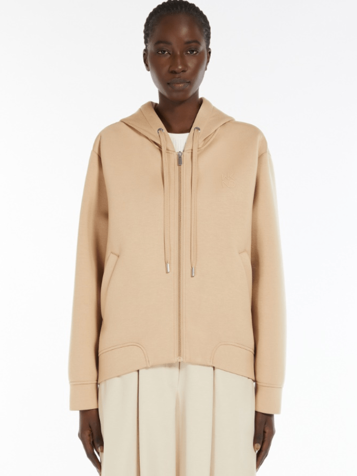 Weekend By Max Mara Tops Weekend By Max Mara PARSEC Jersey Hoodie In Beige 24259160216 Col 001 izzi-of-baslow