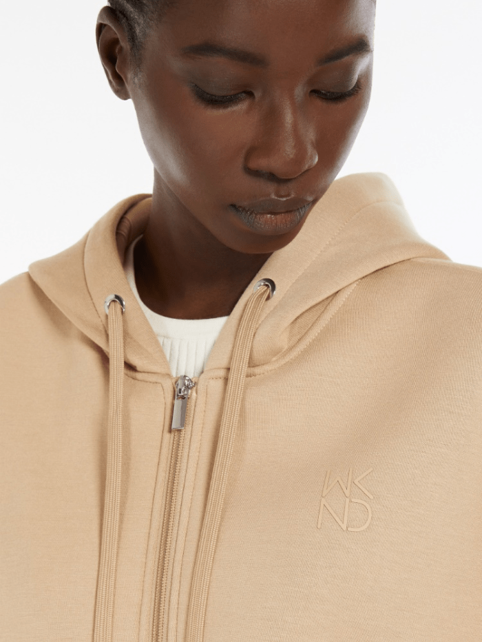 Weekend By Max Mara Tops Weekend By Max Mara PARSEC Jersey Hoodie In Beige 24259160216 Col 001 izzi-of-baslow