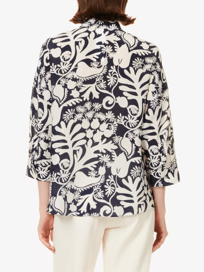 Weekend By Max Mara Tops Weekend By Max Mara PEANA Botanical Print Silk Shirt 24251160516 Col 008 izzi-of-baslow