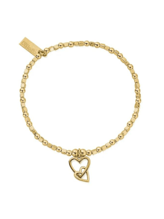 Chlobo T 67 Gold Mini Cube Interlocking Love Heart Bracelet GBCFB1069 ...