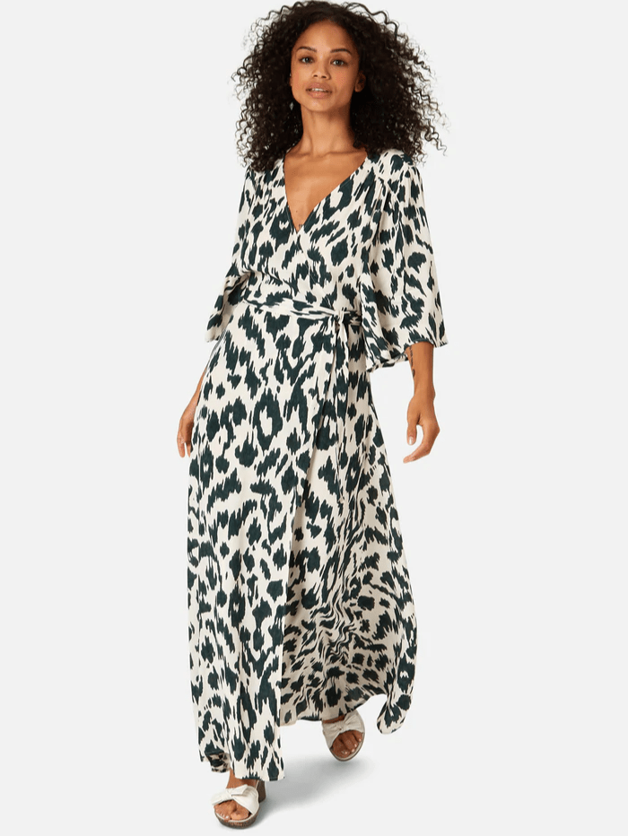 Izzi of Baslow Dresses Traffic People ITJ11534 Jungle Wrap Maxi Dress Black 001 izzi-of-baslow