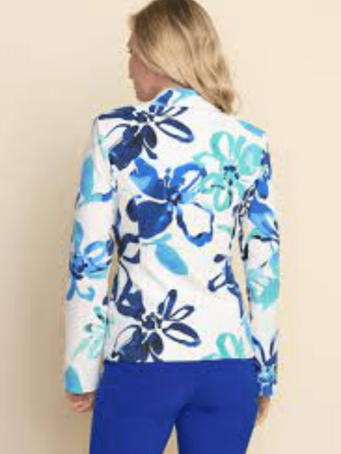 Joseph Ribkoff Coats and Jackets Joseph Ribkoff Blue Floral Printed Blazer 212206 2539 izzi-of-baslow