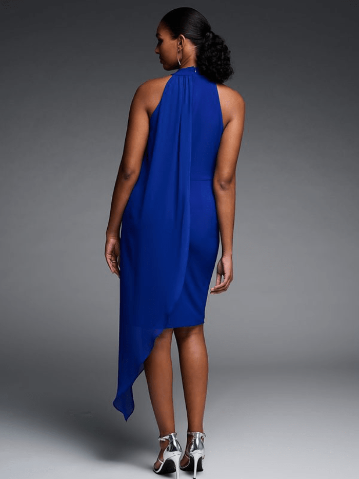 Royal blue halter top dress sale