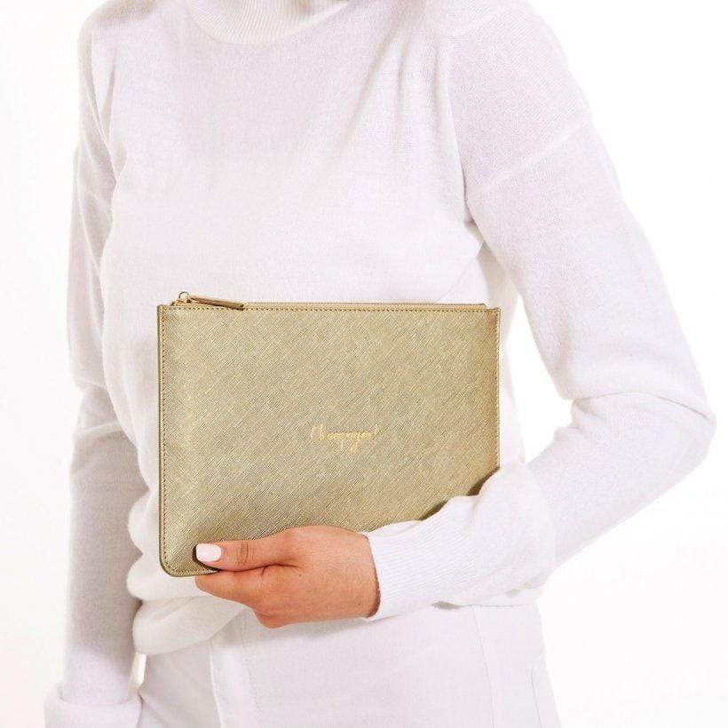 Katie Loxton T Champagne Perfect Pouch in Gold KLB357