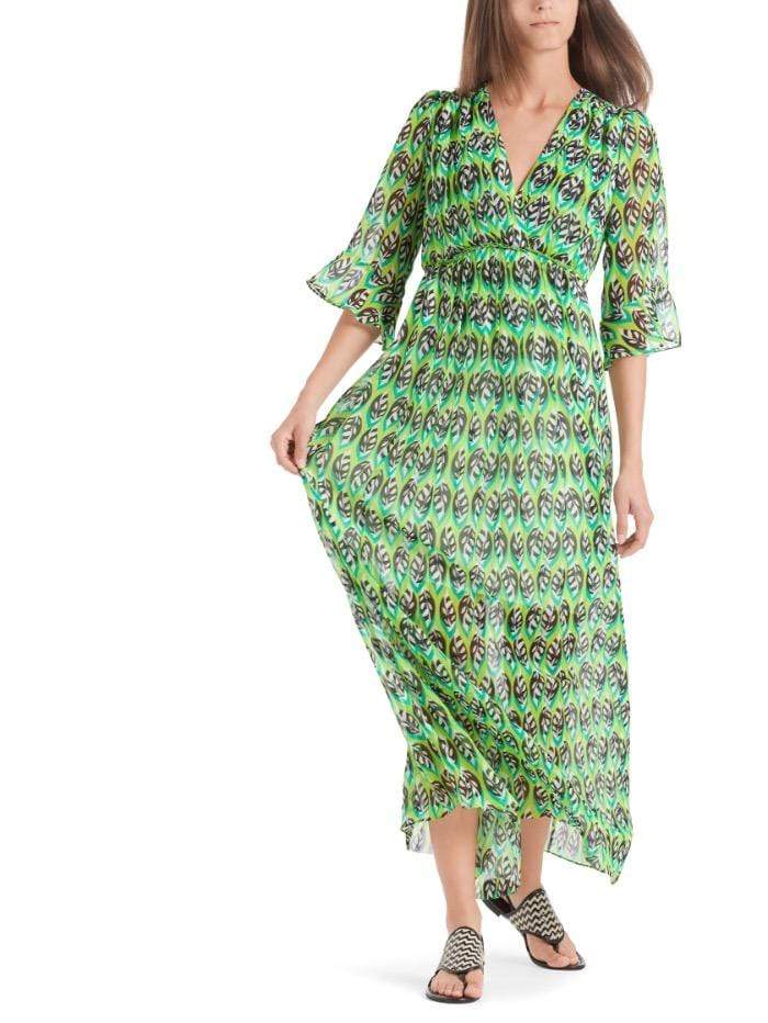 Marc Cain Additions Dresses Marc Cain Additions Green Patterned Maxi Dress QA 21.22 W10 534 izzi-of-baslow