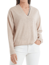 Marc Cain Additions Knitwear Marc Cain Additions Beige Rhinestone Jumper RA 41.11 M84 Col 614 izzi-of-baslow