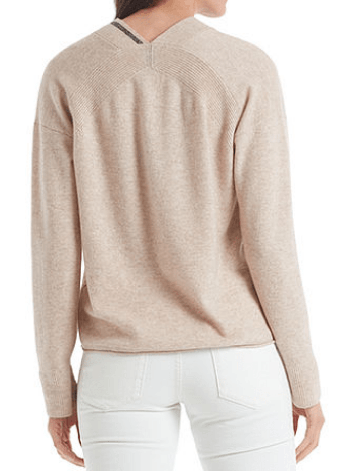 Marc Cain Additions Knitwear Marc Cain Additions Beige Rhinestone Jumper RA 41.11 M84 Col 614 izzi-of-baslow