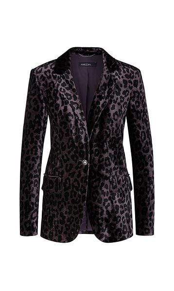 Marc Cain Collections Coats and Jackets Marc Cain Collections Blazer in Leopard Velvet 295 PC 34.17 W58 izzi-of-baslow