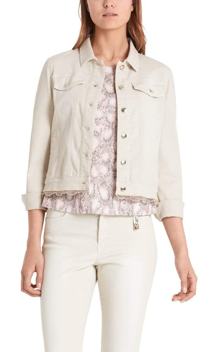 Marc Cain Collections Coats and Jackets Marc Cain Collections Denim Jacket with Lace Trim PC 31.23 D09 izzi-of-baslow