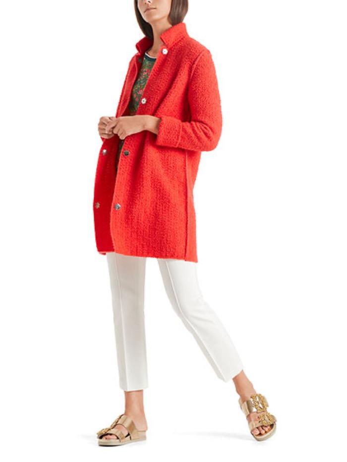 Marc Cain Collections Coats and Jackets Marc Cain Collections Vibrant Orange Knitted Coat QC 31.06 M06 224 Y izzi-of-baslow