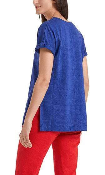 Marc Cain Collections Tops Marc Cain Collections Feminine T-shirt in linen blend NC 48.46 J54 izzi-of-baslow