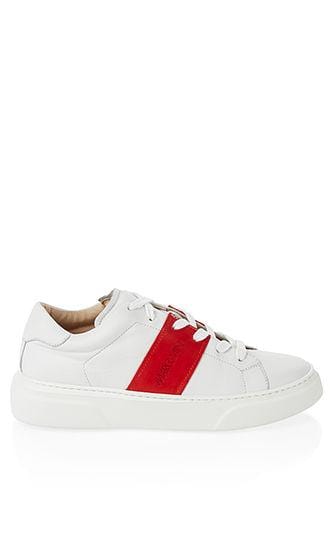 Marc Cain Shoes Marc Cain leather sneakers with Contrasting Red Stripes PB SH.06 L16 285 izzi-of-baslow