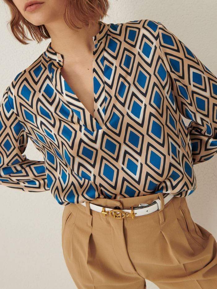 Marella Tops Marella MODE Geometric Printed Blouse 31160918 006 izzi-of-baslow