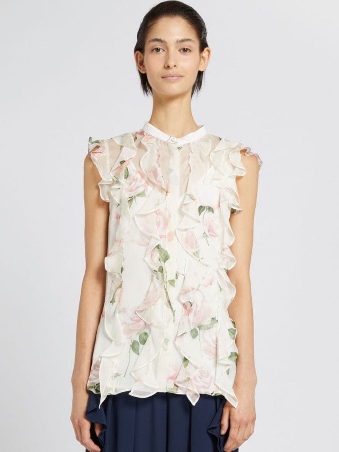 Marella Tops Marella PELOTA Chiffon Ruffle Floral Top 31611522 002 izzi-of-baslow