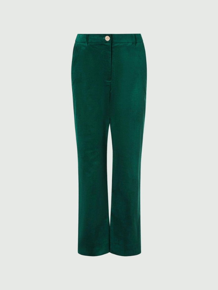 Marella Trousers Marella FARISCO Green Velvet Trousers 313603262 002 izzi-of-baslow