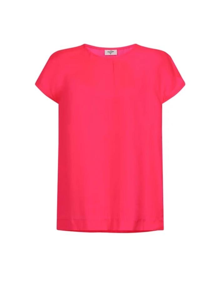 Mercy Delta Tops Mercy Delta Blair Solid Neon Pink Diva Blouse izzi-of-baslow