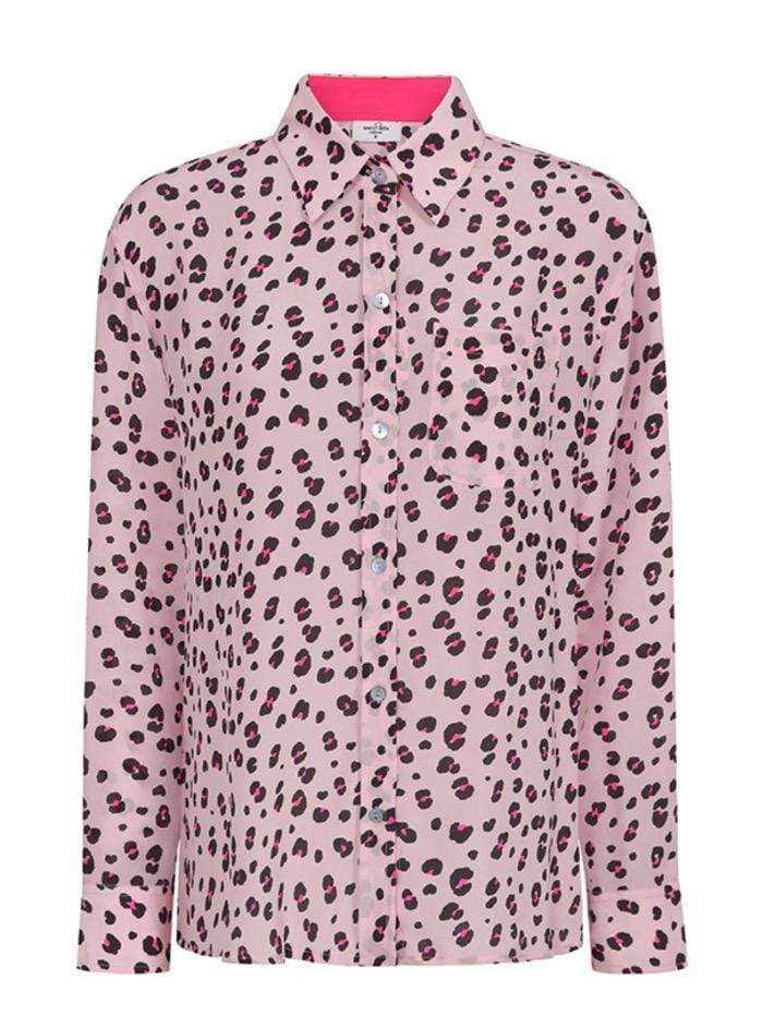 Mercy Delta Tops Mercy Delta Goodwood Pink Flower Leo Disco Shirt izzi-of-baslow