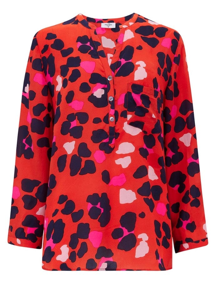 Mercy Delta Tops Mercy Delta Stanford Leopard Cherry Print Blouse izzi-of-baslow