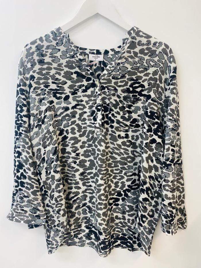 Mercy Delta Tops Mercy Delta Stanford Leopard Ombre Monochrome Blouse izzi-of-baslow