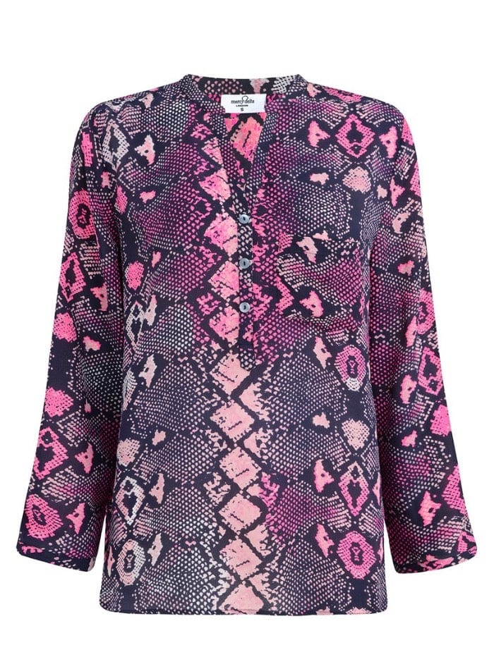 Mercy Delta Tops Mercy Delta Stanford Mamba Tropicana Fuchsia Snake Print Blouse izzi-of-baslow