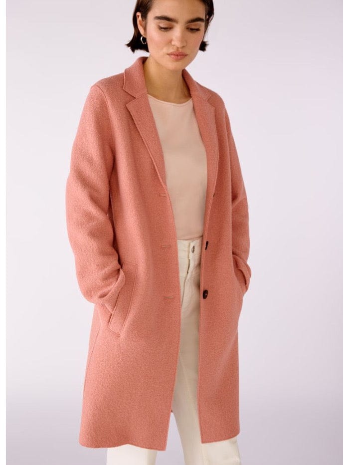 Oui Coats and Jackets Oui Desert Sand Boiled Wool Coat 76714 3230 izzi-of-baslow