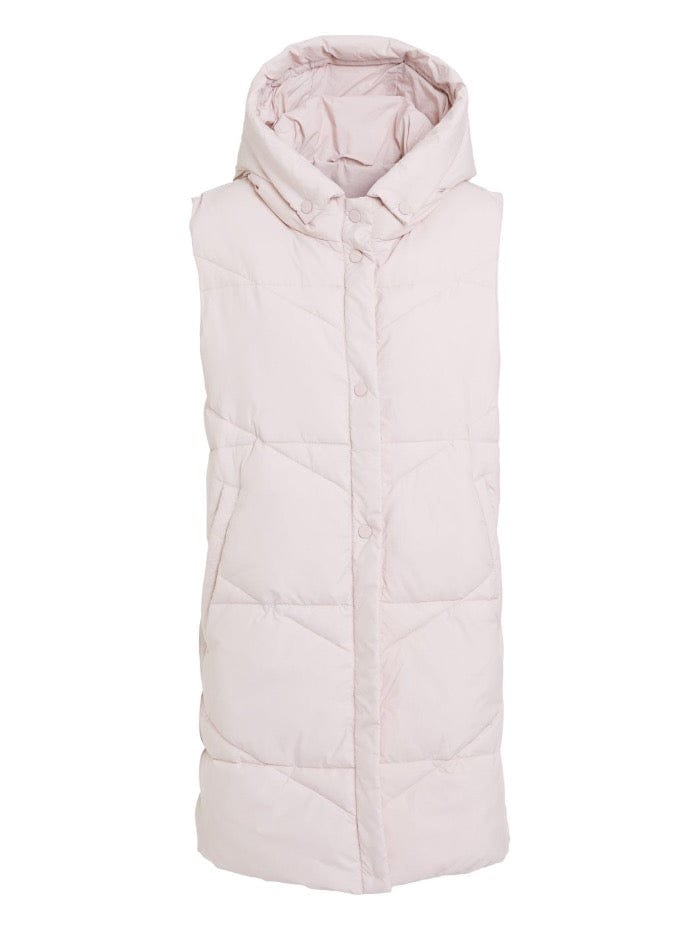 Oui Coats and Jackets Oui Pale Peachy Pink Puffer Gilet  76128 3042 izzi-of-baslow